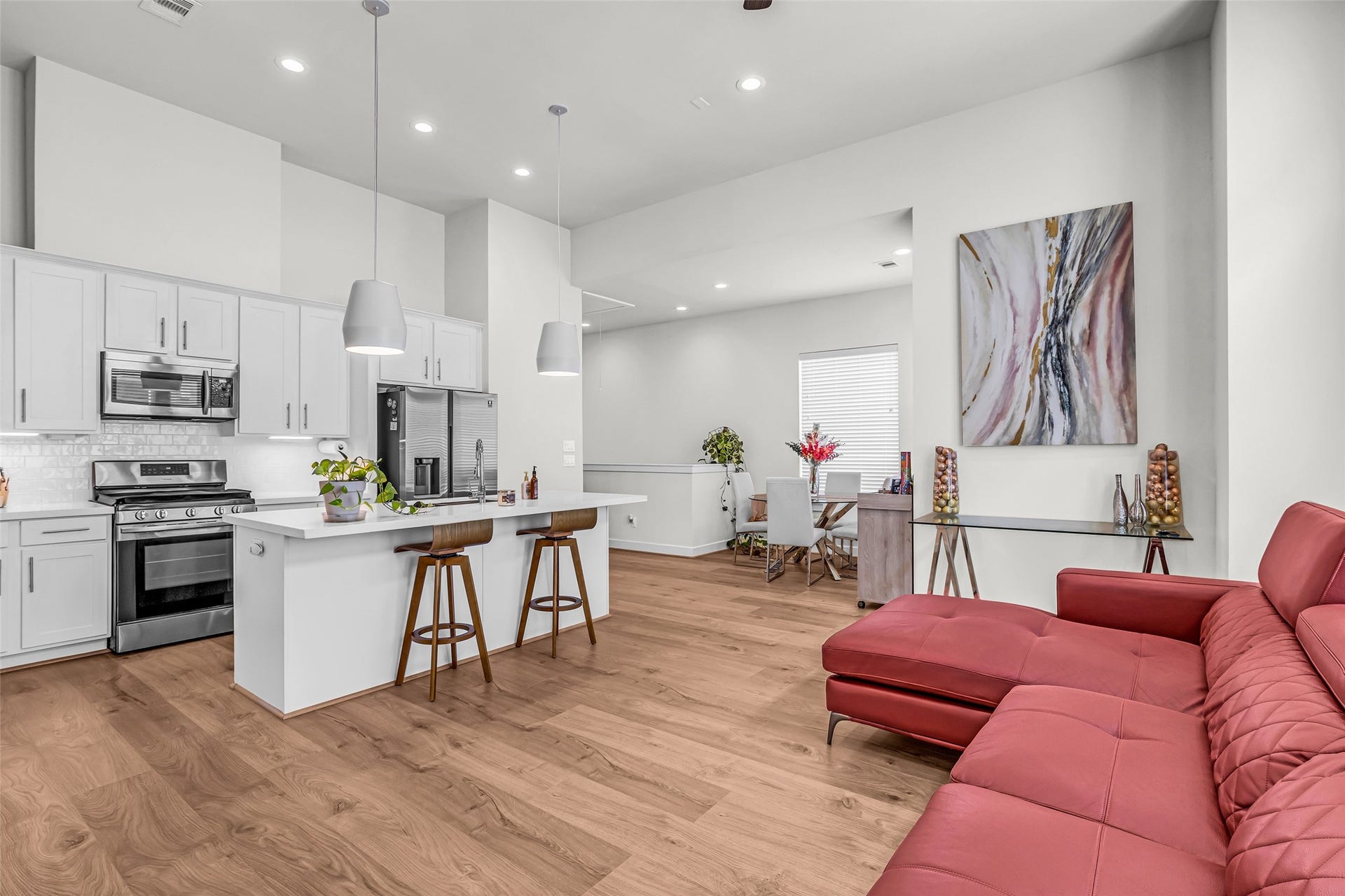 3313 Hutchins Street, Houston, TX 77004 It features an open layout that flows seamlessly into the dining area and living room, creating a connected space for everyday living and entertaining.