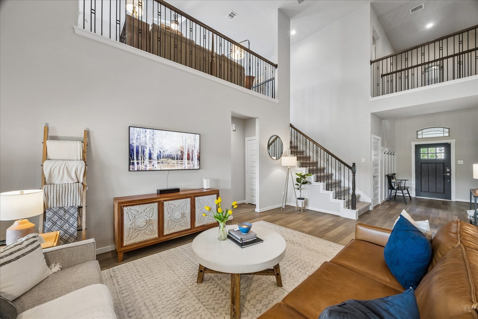 1520 Harvest Vine Court, Friendswood, TX 77546 View of the open concept living room and second floor game room.