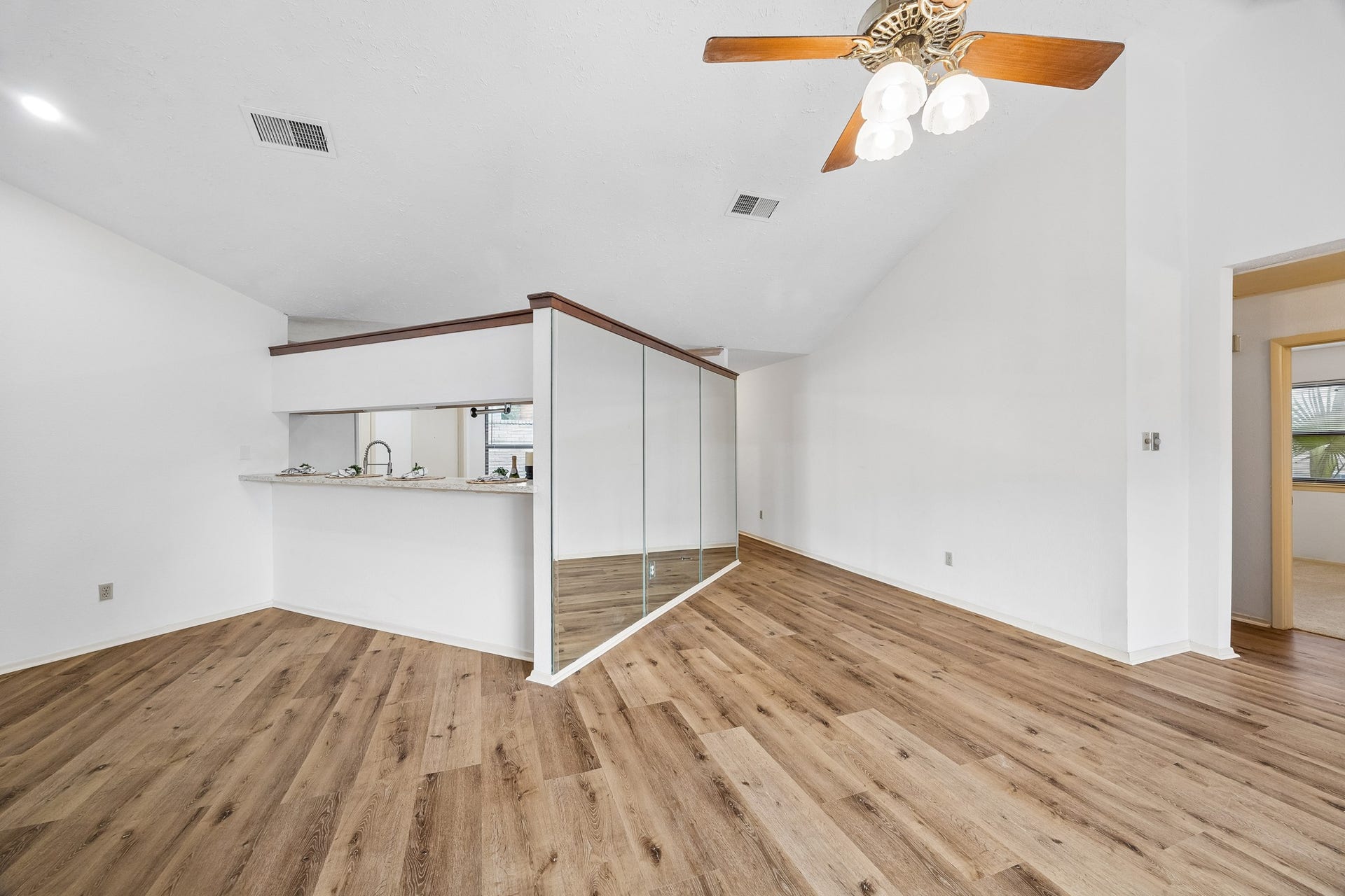 2319 Hampton Road, League City, TX 77573 Kitchen provides a breakfast bar as well as access to the formal dining attached to the living space.