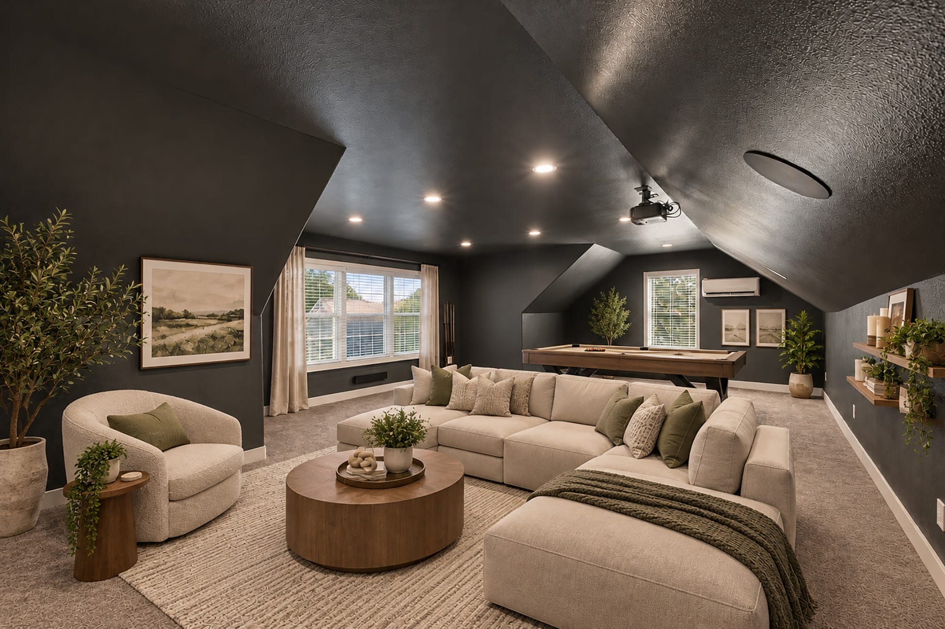 7093 Texas Trace, Montgomery, TX 77316 Virtual Staging - 3 windows behind projector screen