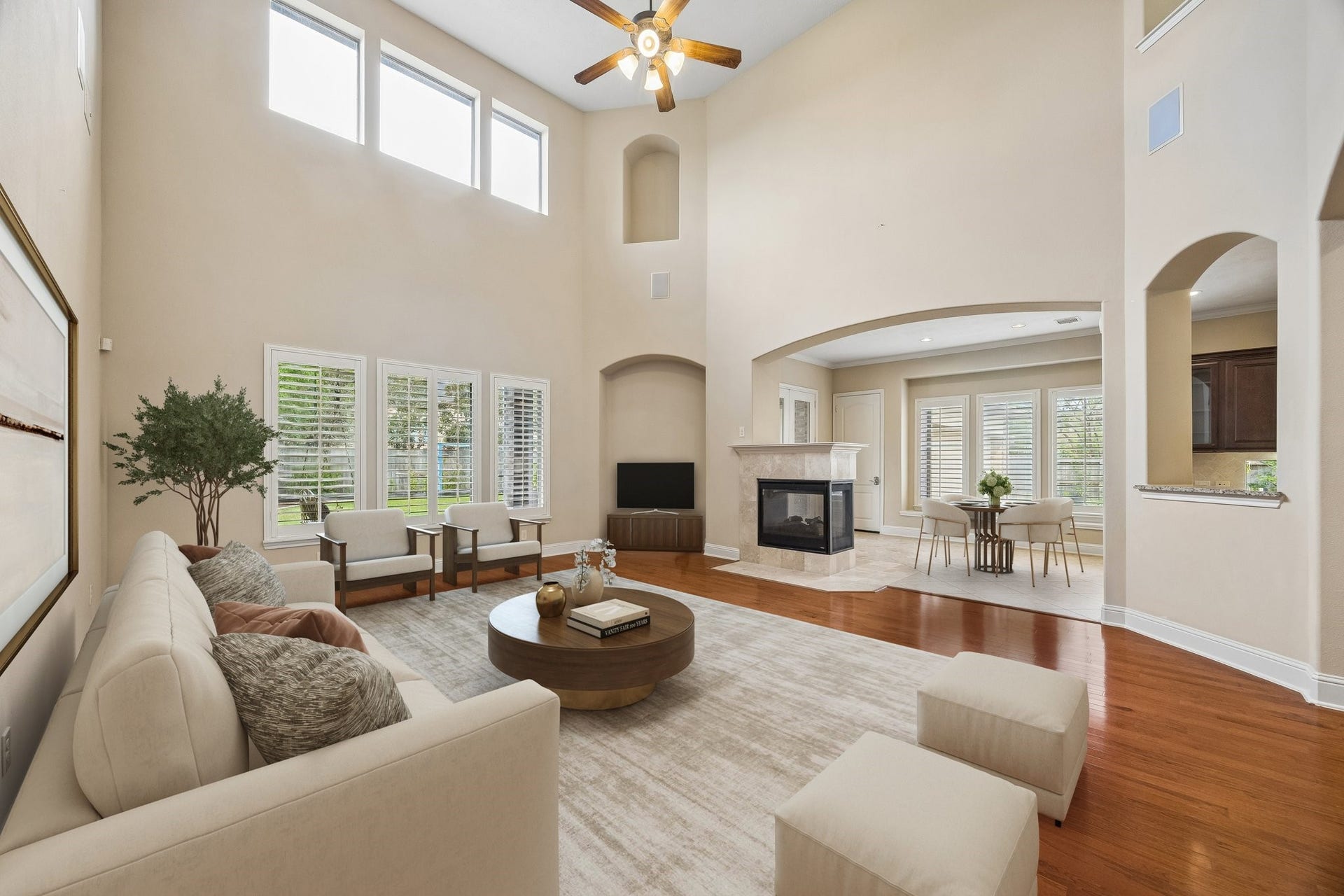 4506 Beacon View Court, Sugar Land, TX 77479 Living/family room virtually staged