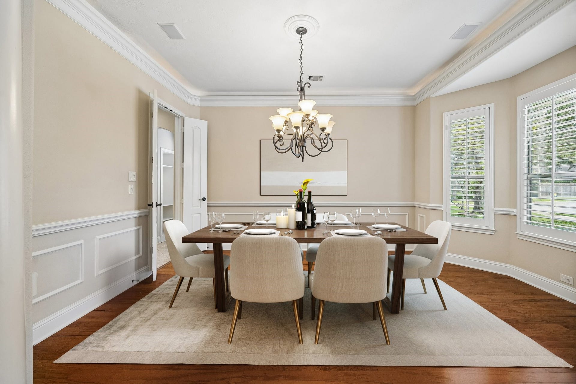 4506 Beacon View Court, Sugar Land, TX 77479 Formal dining virtually staged.