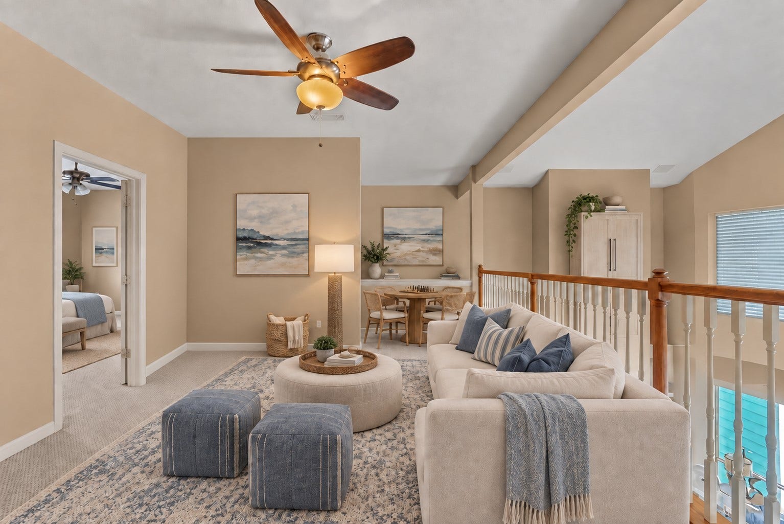 1331 EDWARDS DRIVE, Dickinson, TX 77539 THE UPSTAIRS GAME ROOM PROVIDES FLEXIBLE BONUS SPACE WITH DIRECT ACCESS TO ADJACENT BEDROOMS AND THE SECOND-FLOOR LANDING. **Virtually Staged.