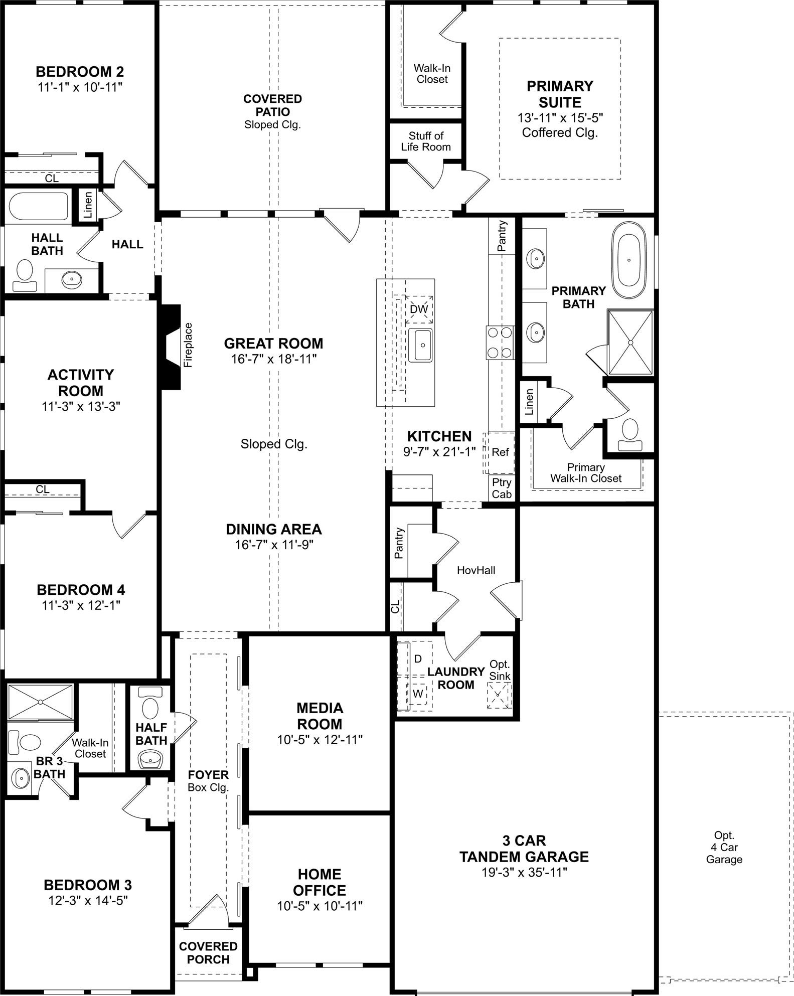 1049 Apple Ridge Road, Magnolia, TX 77363 The Geneva floor plan by K. Hovnanian Homes. 1st Floor shown. *Prices, plans, dimensions, features, specifications, materials, and availability of homes or communities are subject to change without notice or obligation.