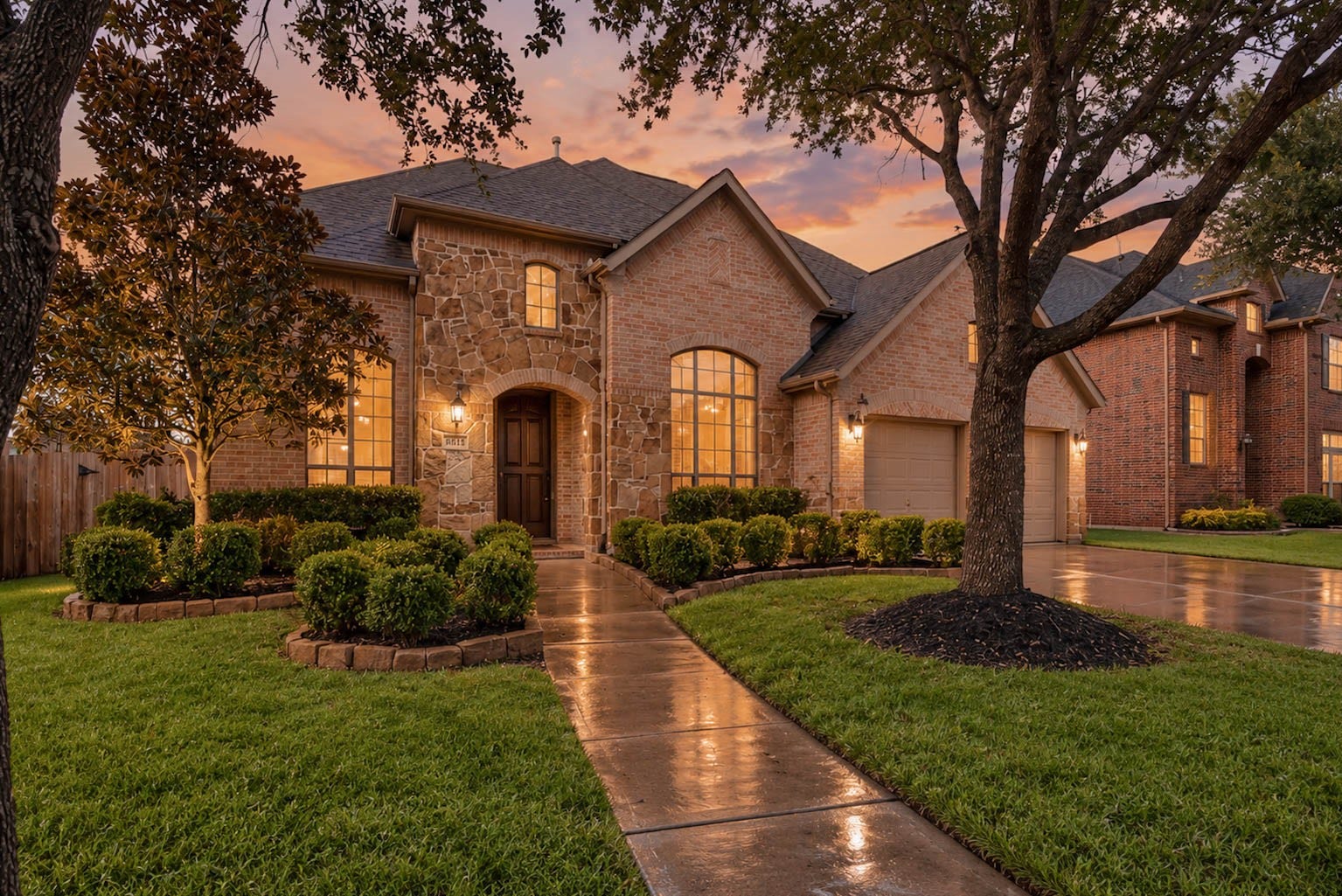 3814 Bluffstone Court, Sugar Land, TX 77479 Welcome to 3814 Bluffstone Court, where mature trees frame a beautiful brick and stone exterior in the heart of Riverstone.