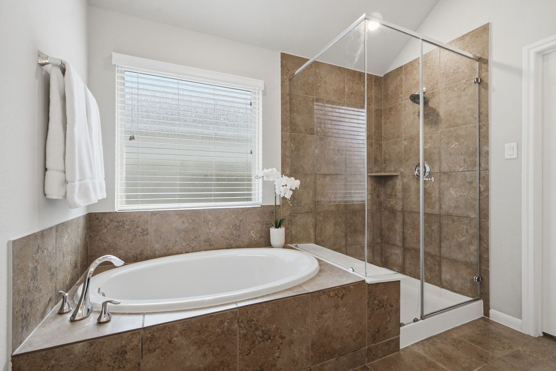 17410 Farm Pasture Trail, Hockley, TX 77447 Soaking tub and large shower.