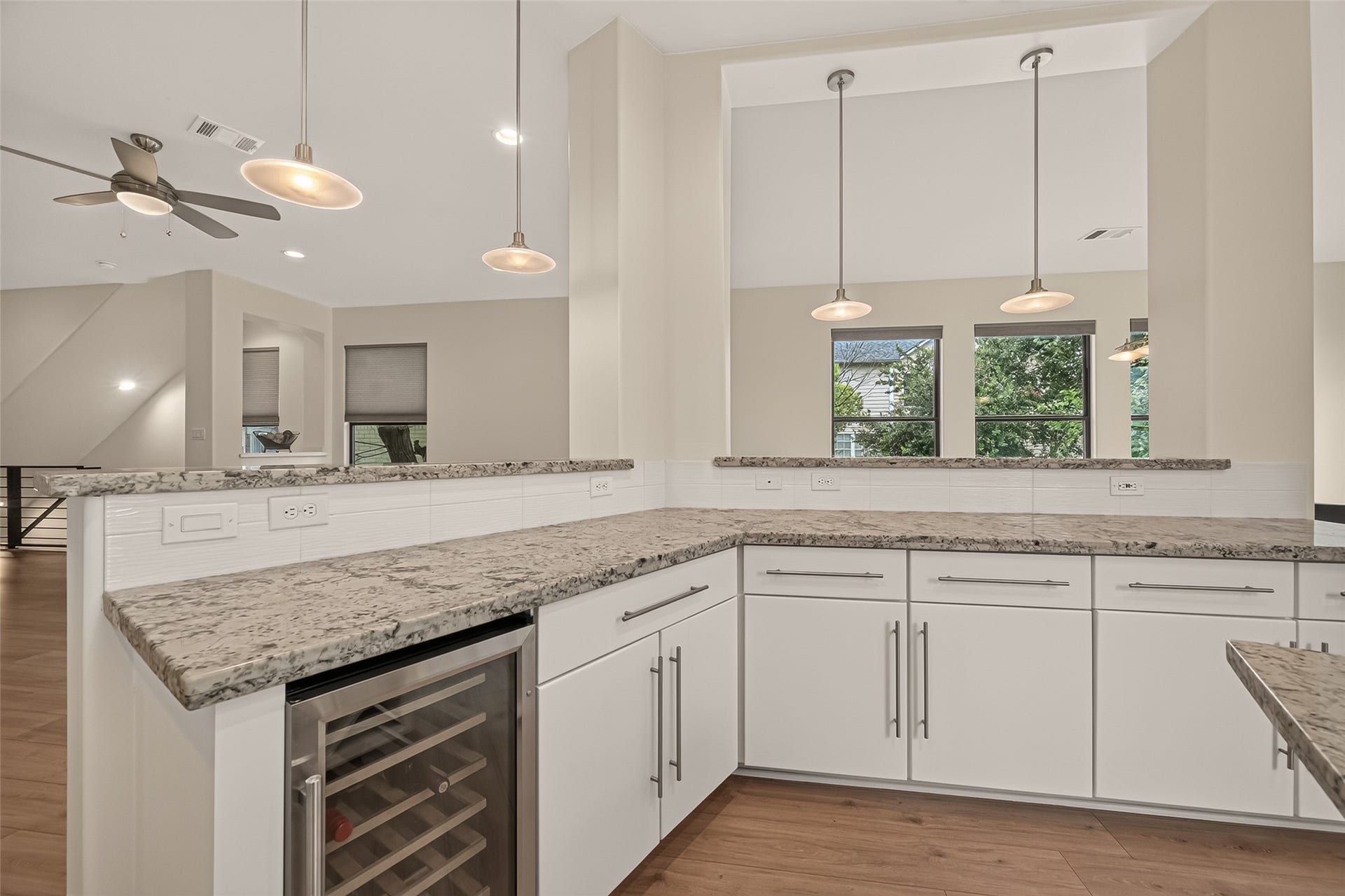 There is plenty of counterspace and storage in the kitchen.