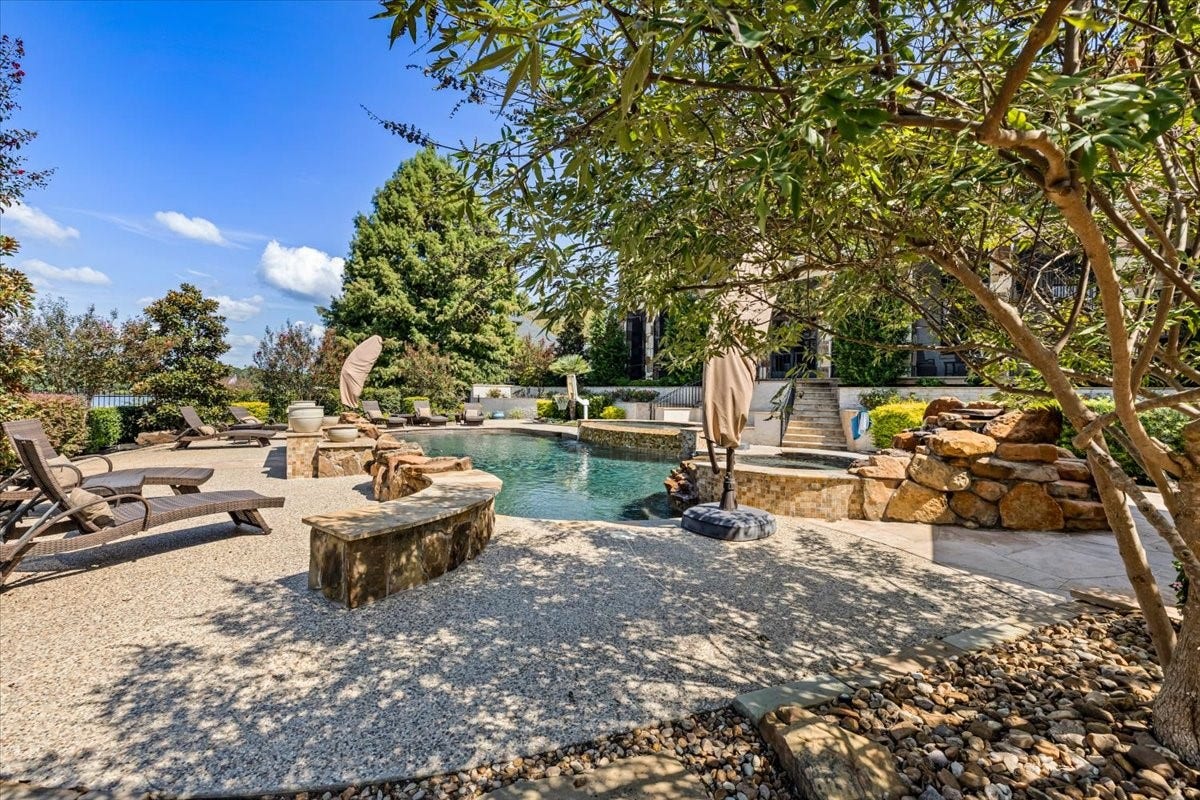 11860 Grand Harbor Boulevard, Montgomery, TX 77356 Patio around pool allows for many different seating options! Plenty of shade and plenty of sun!