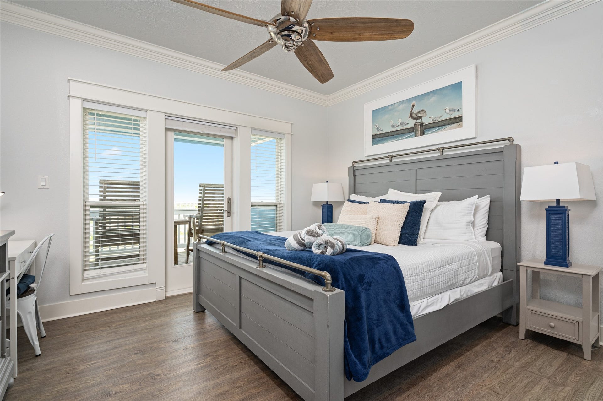997 S Redfish Street, Crystal Beach, TX 77650 Wake up, slide open the balcony door, and step outside from your bedroom to enjoy the fresh coastal air before the day begins.