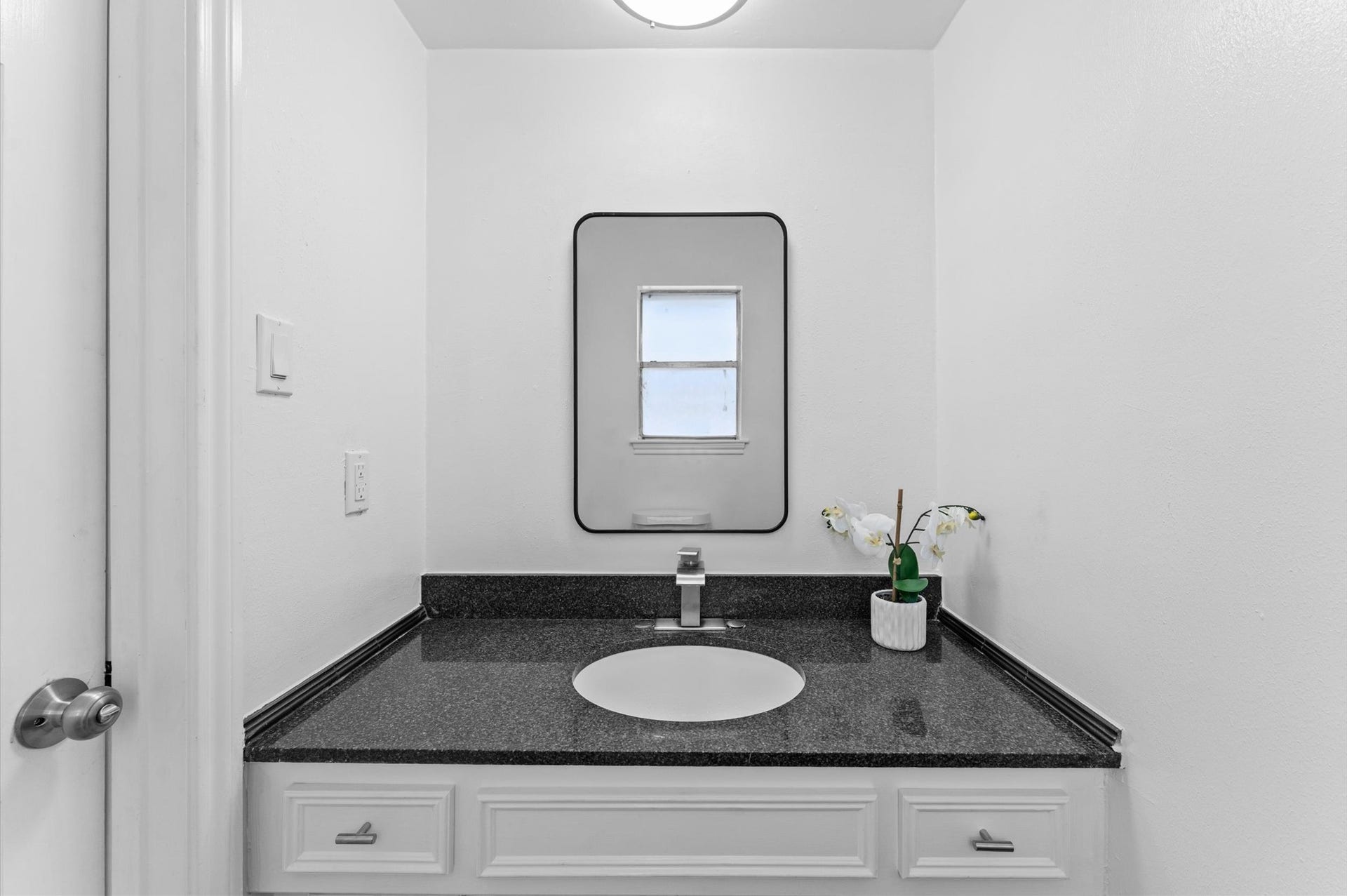 A first-floor half bath makes it easy to host gatherings in your home.