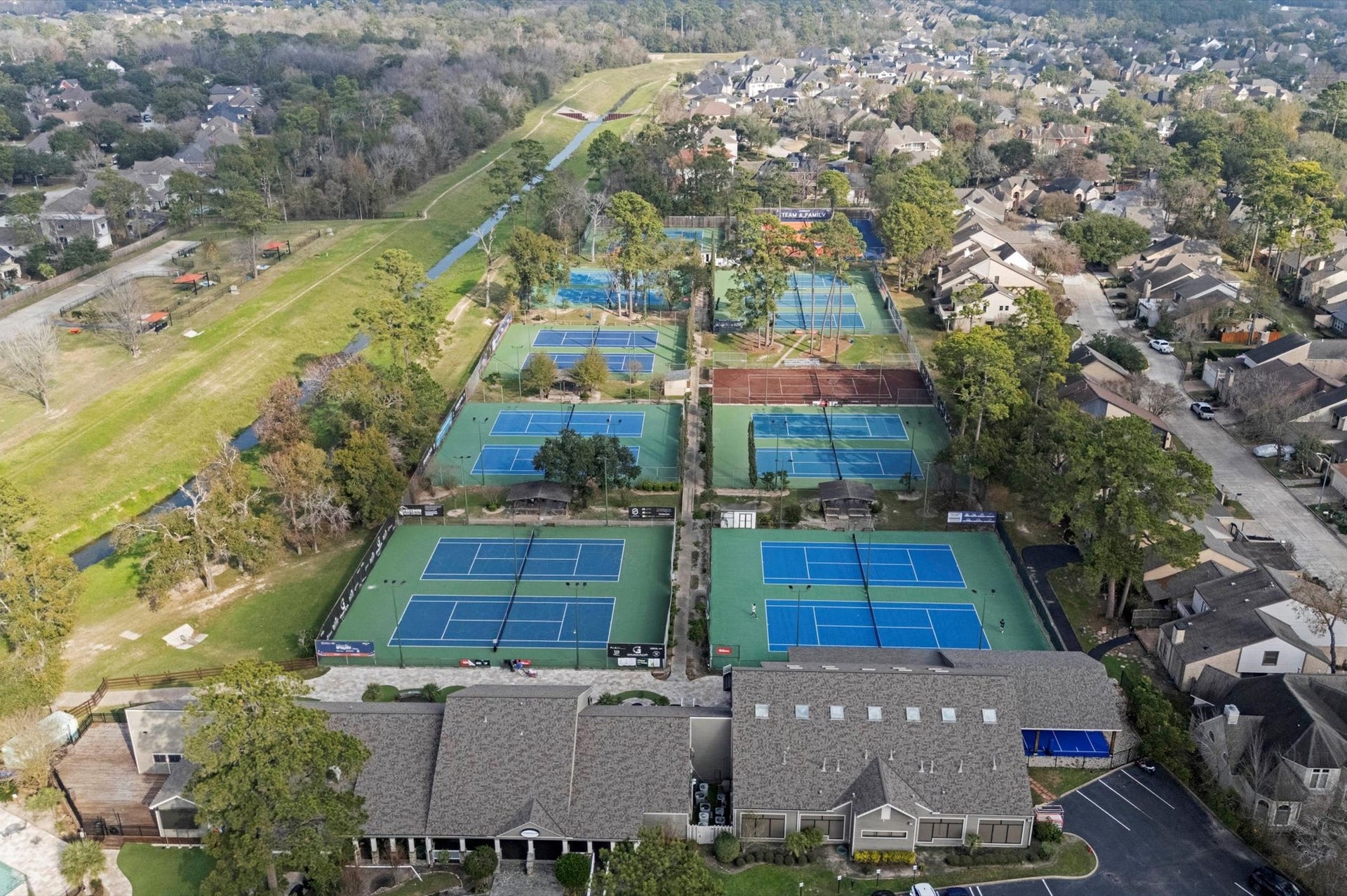 Besides a convenient walking path just steps from your backyard, there are any number of courts available for hours of exercise and play.