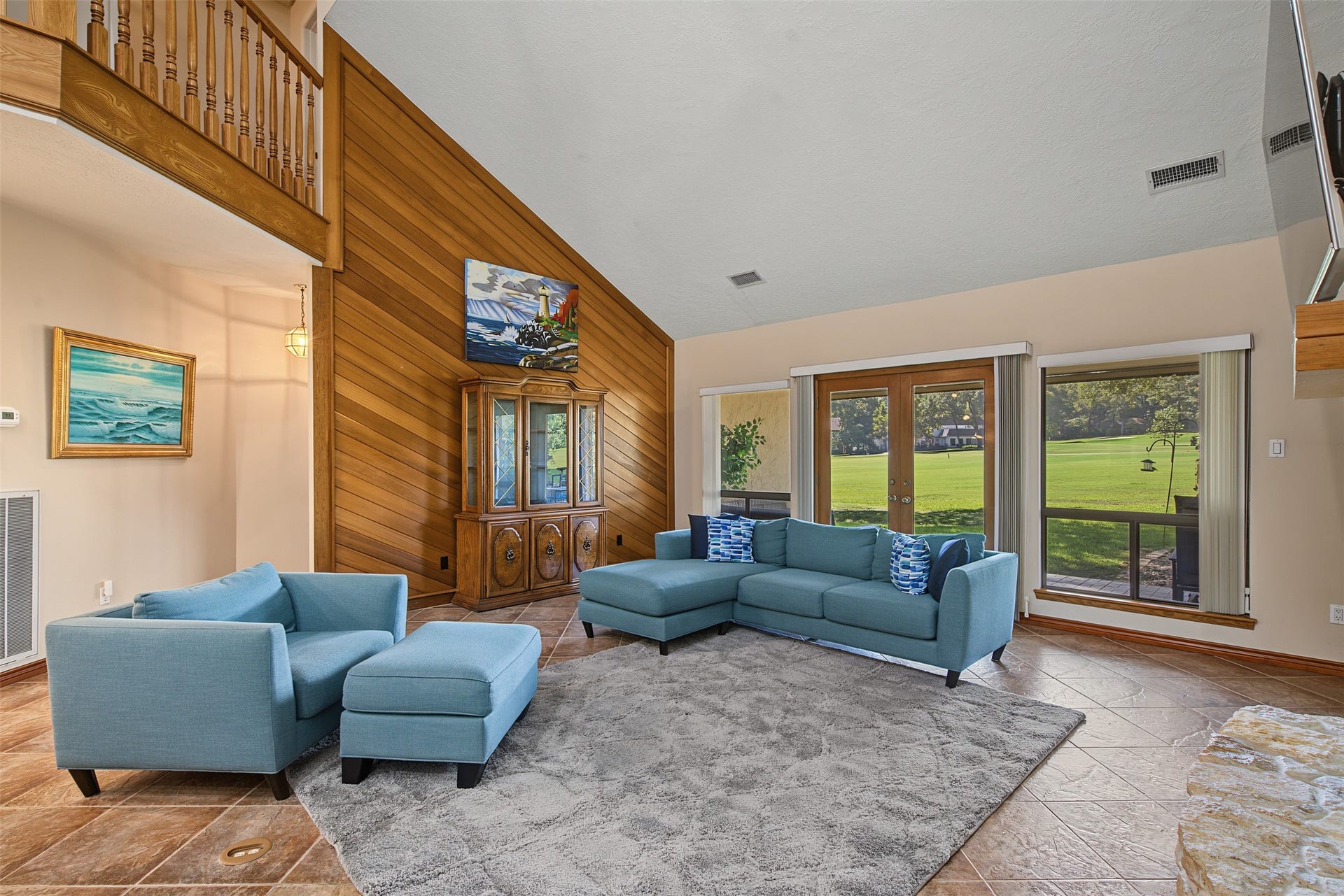 Enjoy the backyard view from the living room.