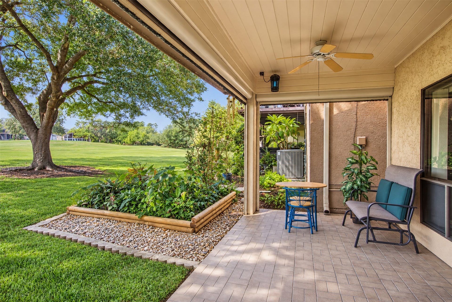 Remote controlled screens so you can enjoy the patio without the bugs.