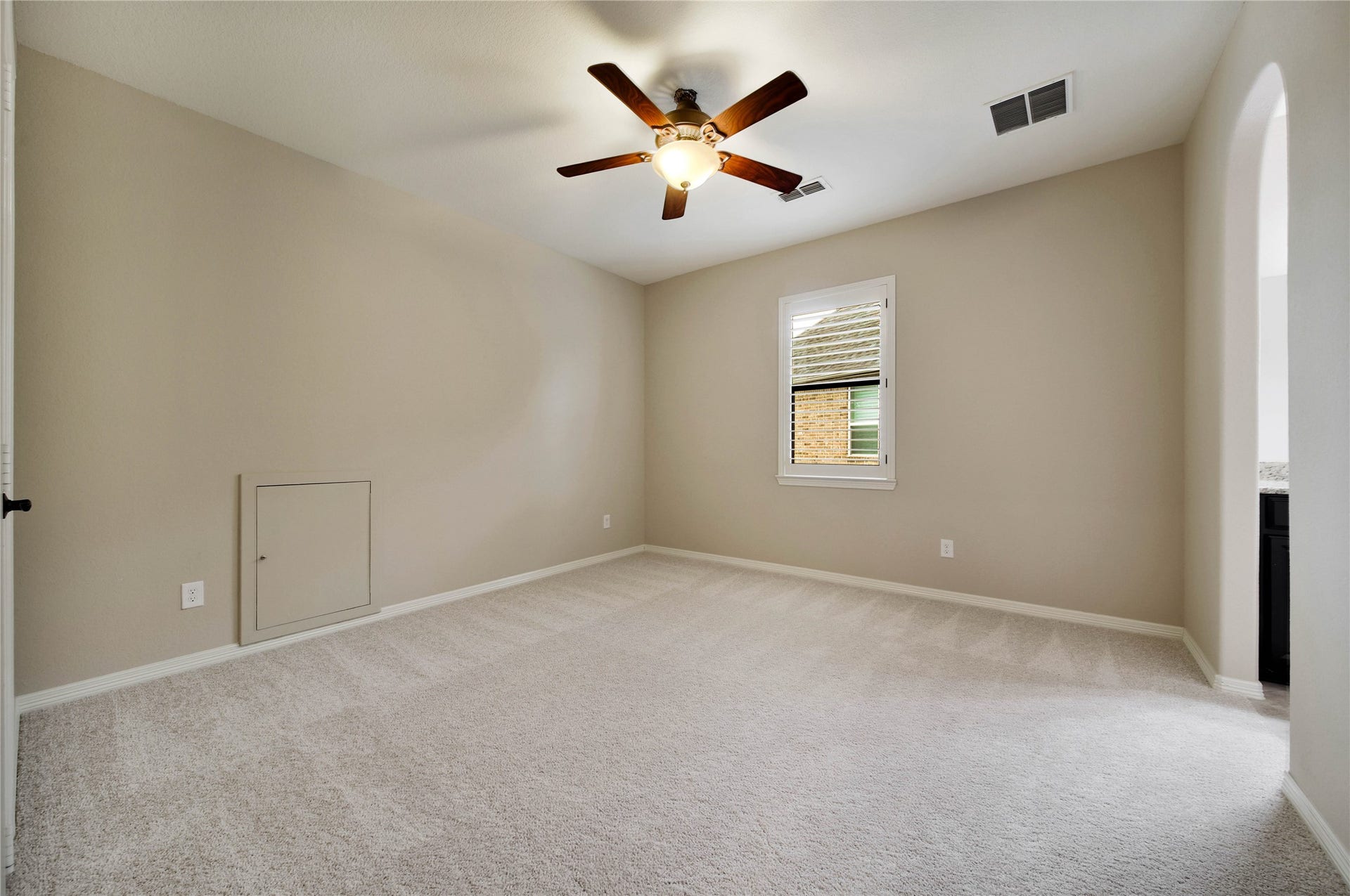 Each bedroom has a neutral palette and is ready to be desinged by YOU! The opposite side of the house has two bedrooms - each with a private vanities.
