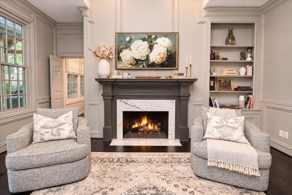 14026 Champions Hamlet Court, Houston, TX 77069 Cozy evenings start here. Light the upgraded gas logs with a turn of the knob and a lighter, then settle in beside an elegant marble-surround fireplace for quiet nights in or holiday gatherings.