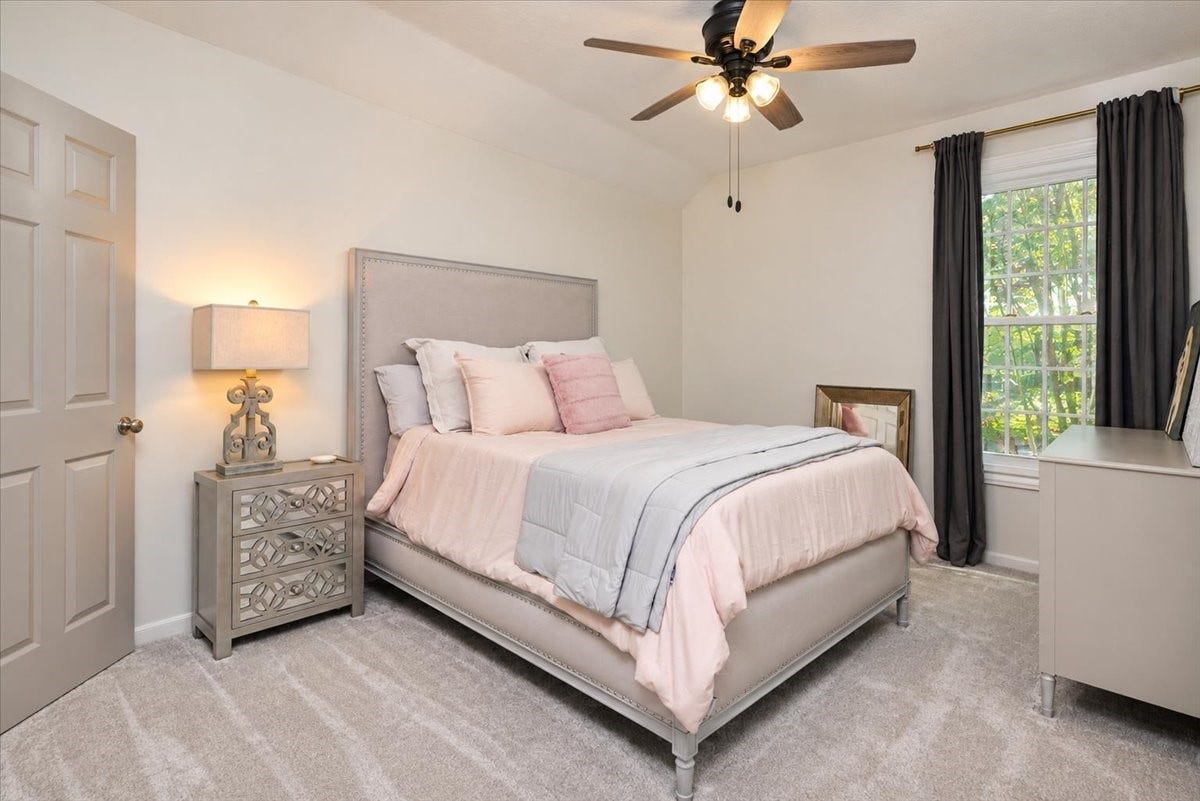 14026 Champions Hamlet Court, Houston, TX 77069 Bright, quiet, and easy to enjoy. Tucked away upstairs, this bedroom has a walk-in closet and leafy window views, plus access to the special Christmas closet, a rare extra storage space for holiday dcor.