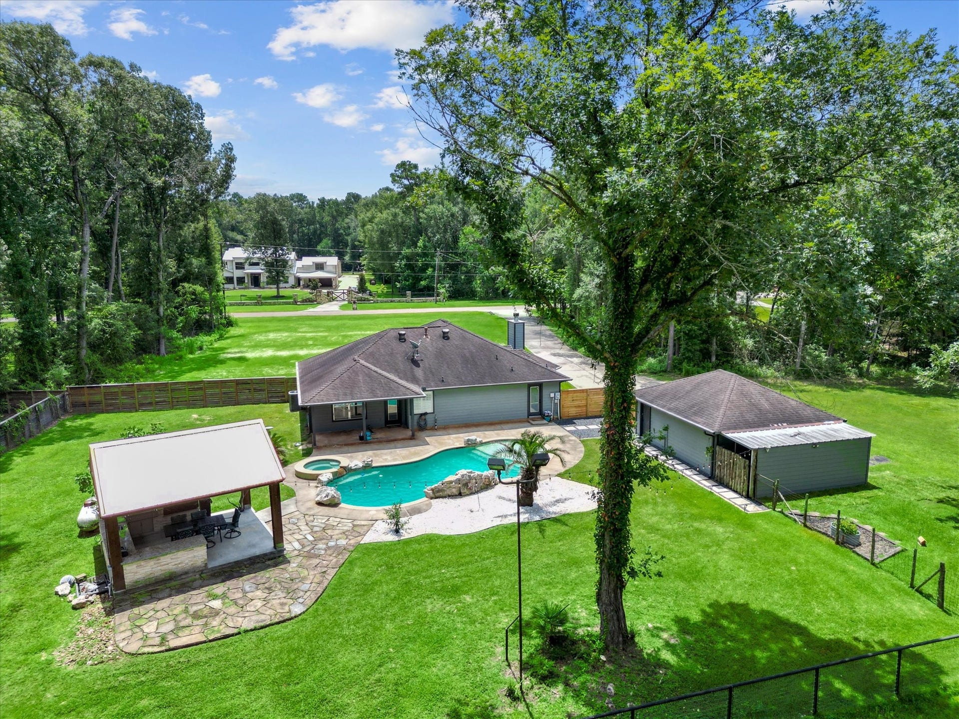 23963 Majestic Forest, New Caney, TX 77357 Overview of backyard