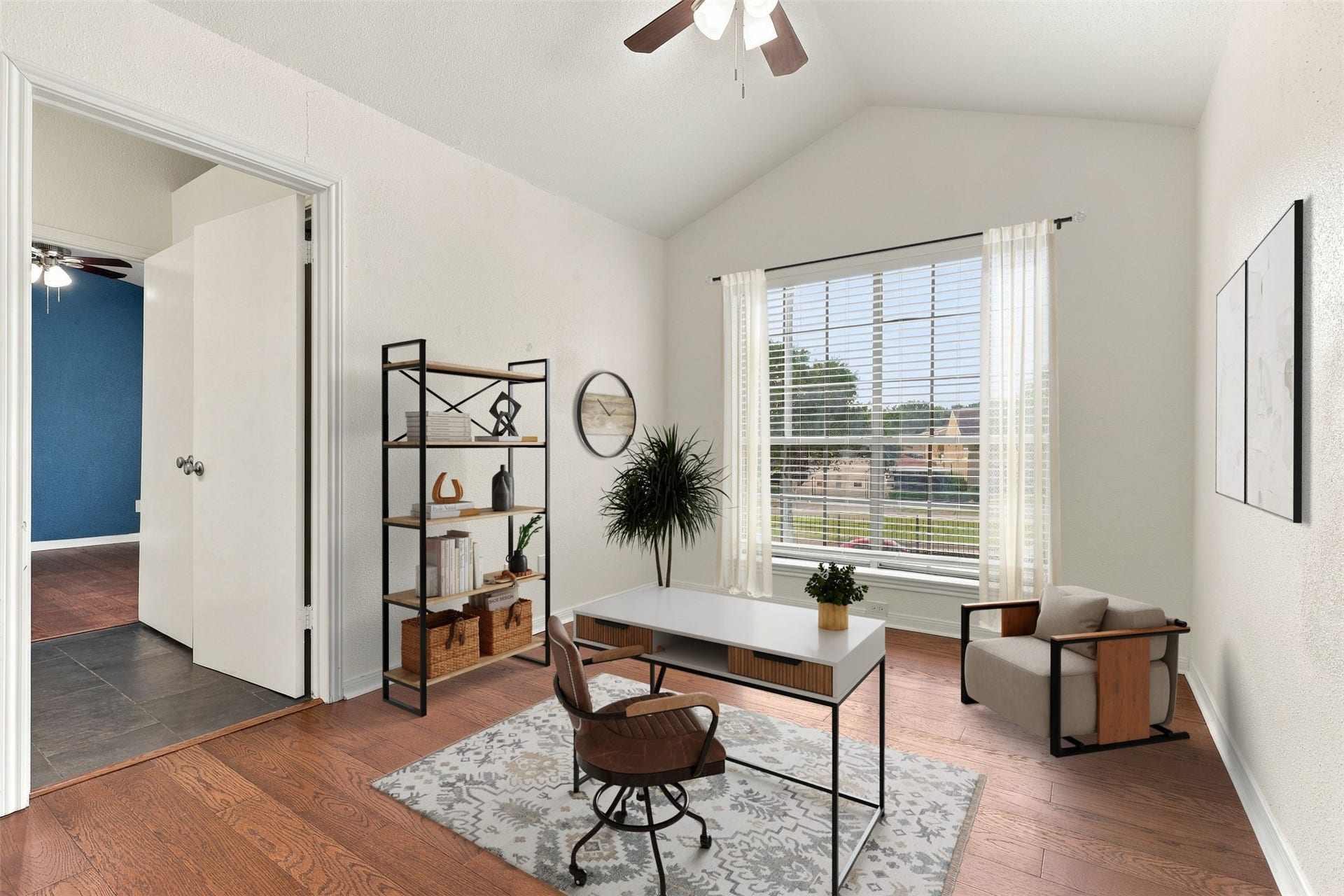 8055 Cambridge Street, #84, Houston, TX 77054 virtually staged bedroom 2 / office