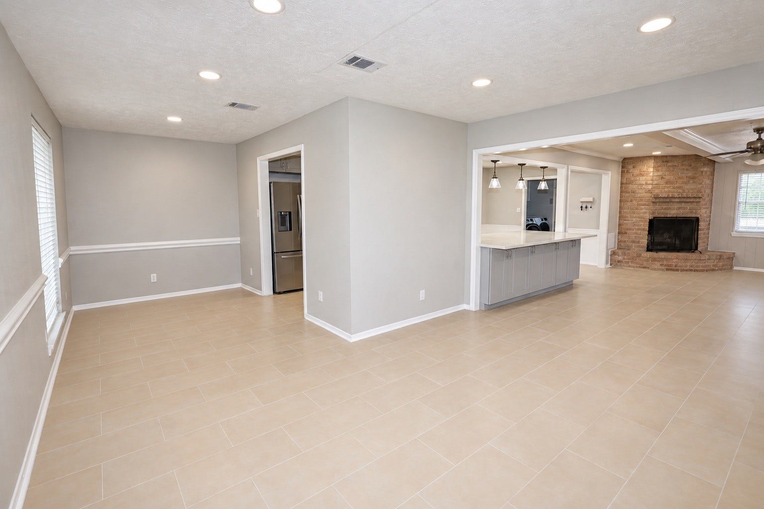 12034 Meadowdale Drive, Meadows Place, TX 77477 View from the back kitchen entrance looking toward the front dining room