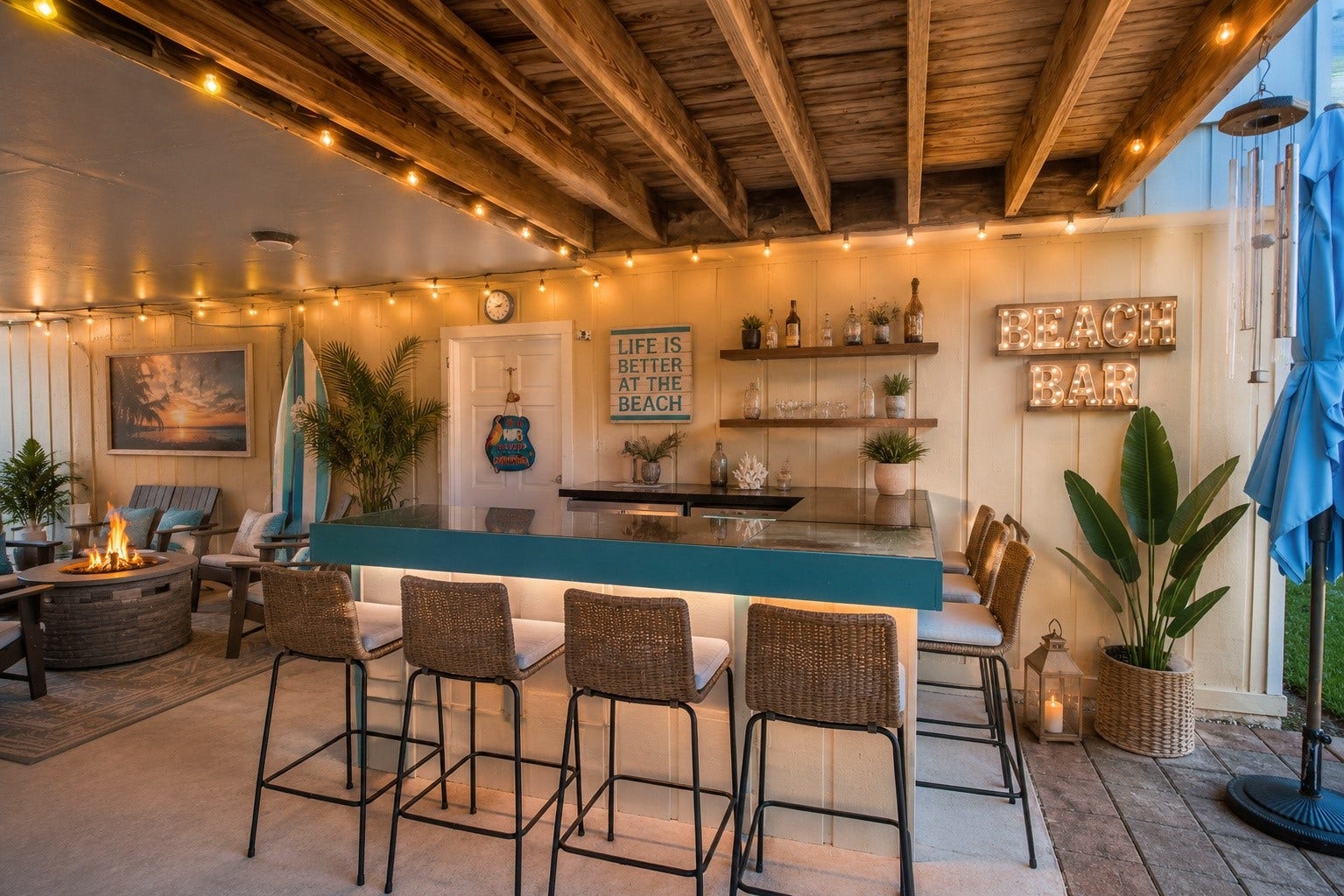 321 Ling Street, Hitchcock, TX 77563 virtually staged outdoor bar