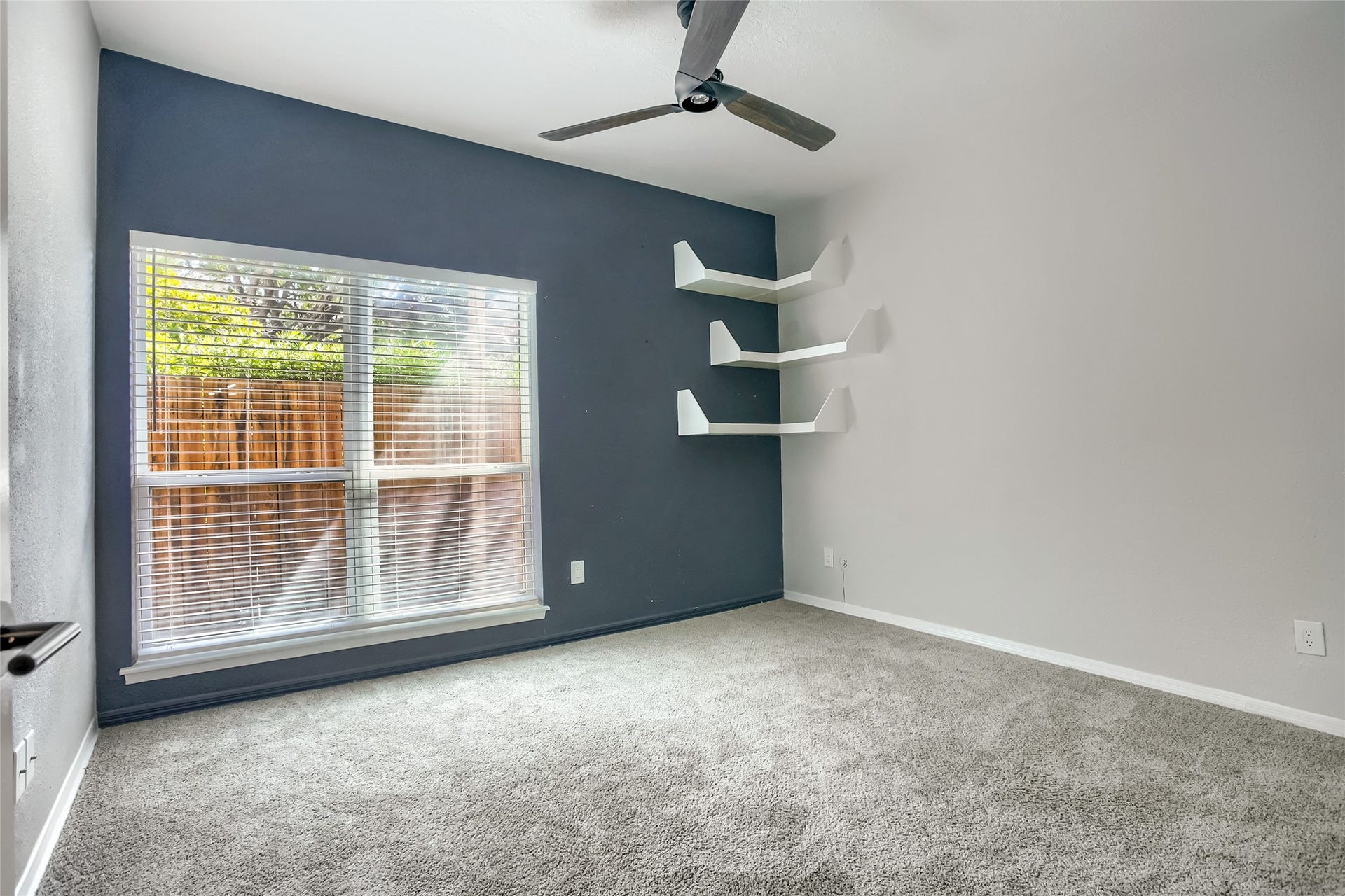 1818 Augusta Drive, #13, Houston, TX 77057 BedRoom 2 Corner floating shelves facing private balcony East