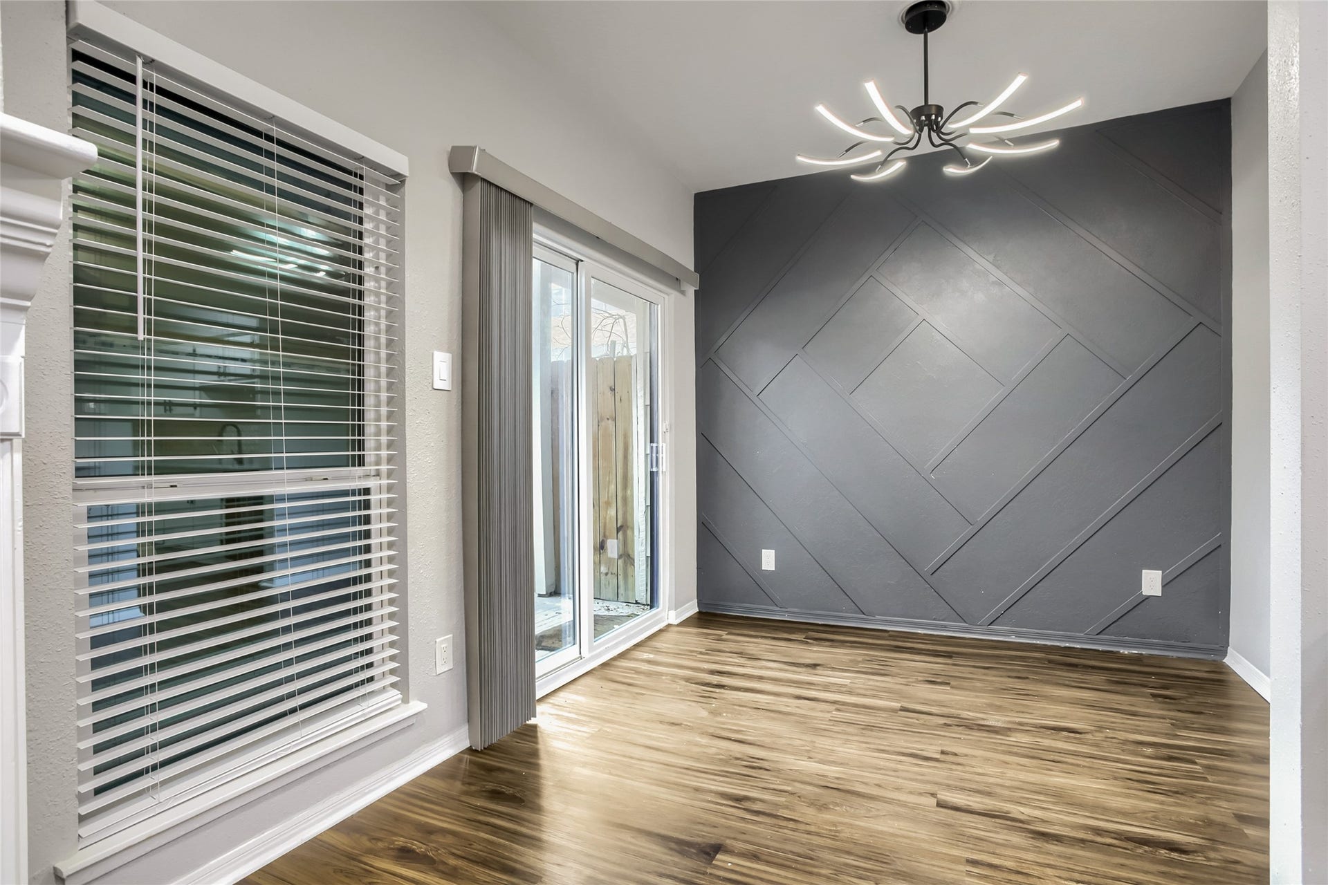 1818 Augusta Drive, #13, Houston, TX 77057 Dining and Main Patio. Corner Shelving to the right