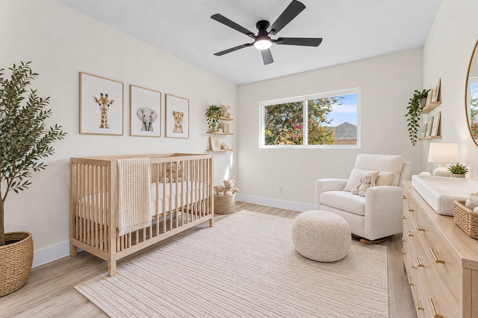 A virtual staged photo of the secondary bedroom.