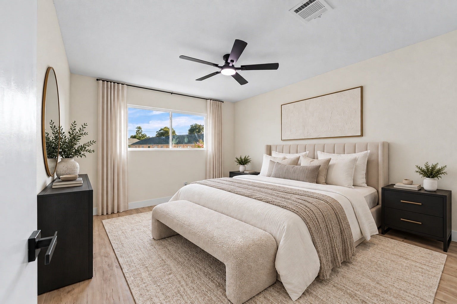 A virtually staged photo of the secondary bedroom.