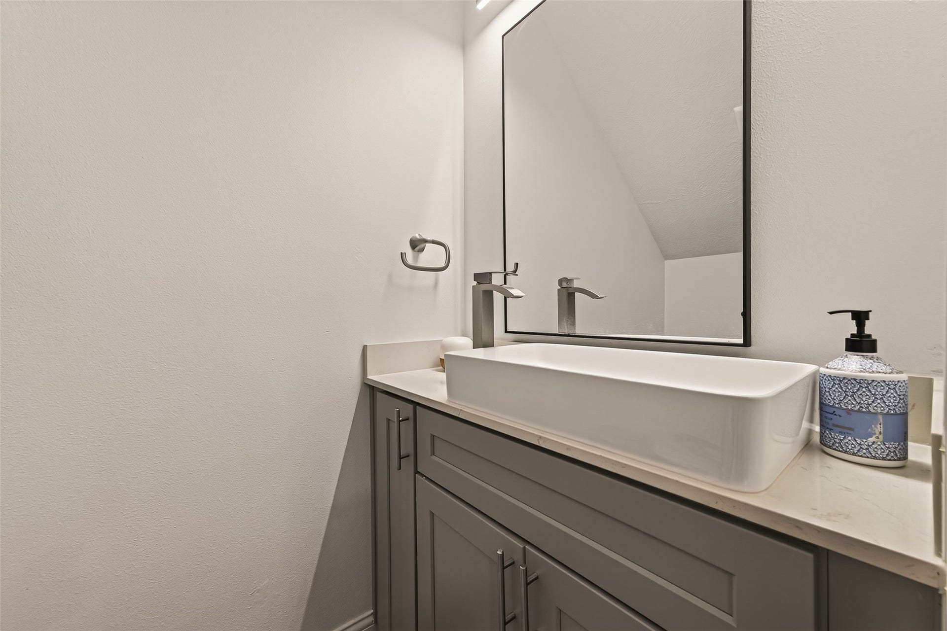 2865 Westhollow Drive, #43, Houston, TX 77082 Charming guest powder room featuring a modern vessel sink and sleek finishessure to leave a lasting impression on every visitor!