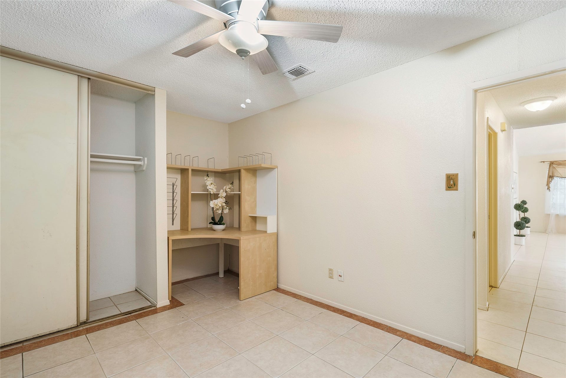 There is another secondary bedroom with great storage space!
