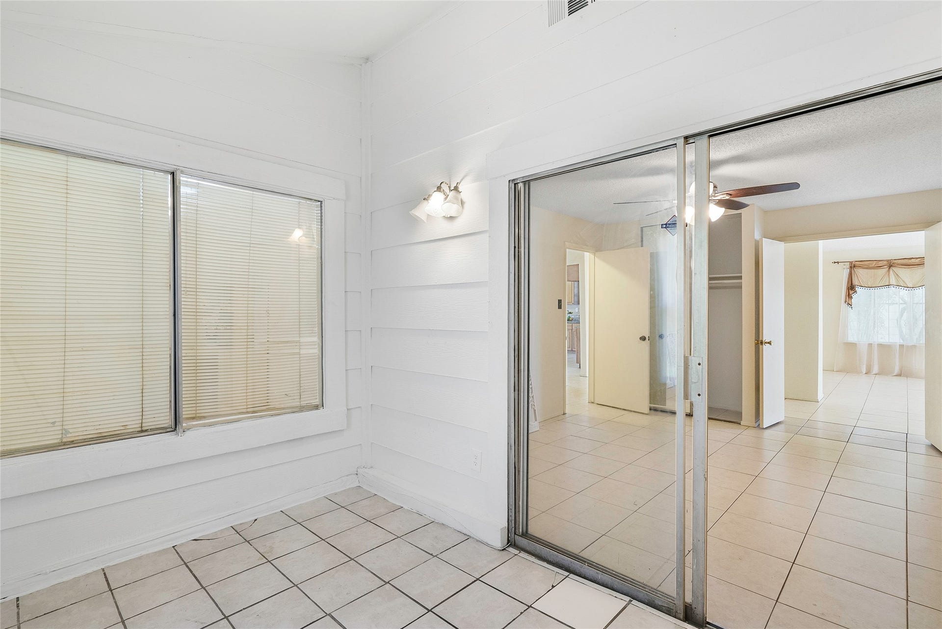 The enclosed patio also has AC to keep cool in the summer months