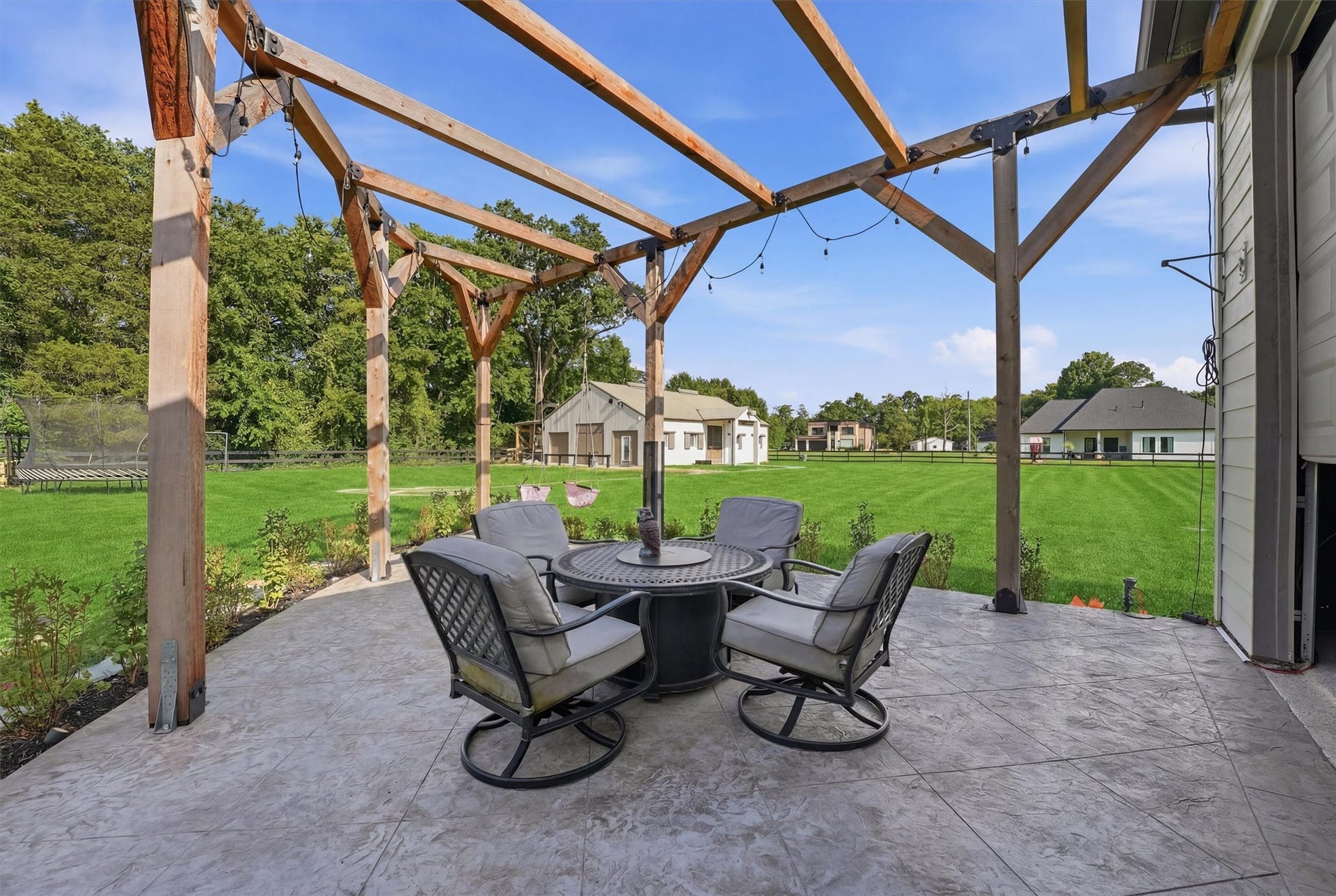 23210 Willowcreek Stables Road, Spring, TX 77389 Pergola #2 with stamped concrete pad. Newly built.