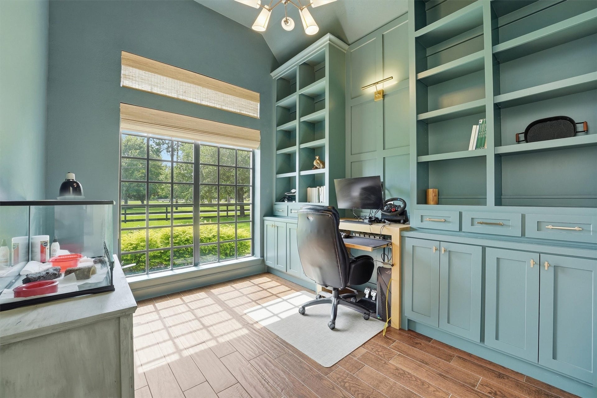 23210 Willowcreek Stables Road, Spring, TX 77389 Stunning executive office color drenched is Sage, designed for both productivity and style.