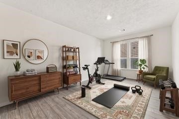 Virtually staged as a work out room
