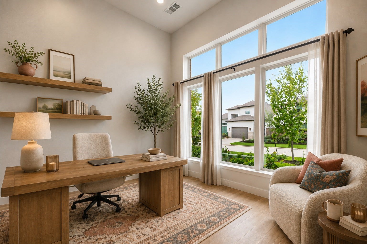 1147 Beals Creek Street, Conroe, TX 77304 A dedicated home office, ideally situated just off the entry and enhanced with French doors and plentiful natural light, offers a quiet and inspiring workspace. *VIRTUALLY STAGED