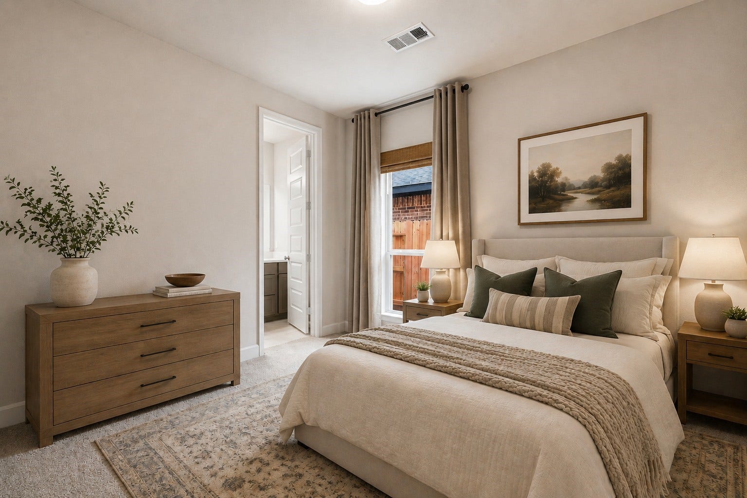 1147 Beals Creek Street, Conroe, TX 77304 The private downstairs guest suite features its own ensuite bath and a spacious walk-in closet, making it ideal for guests or multigenerational living. *VIRTUALLY STAGED