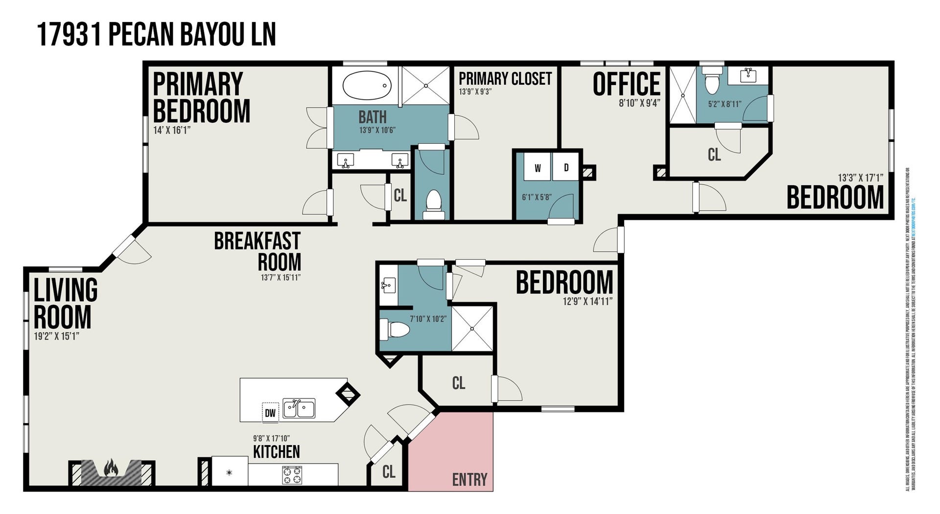 17931 Pecan Bayou Lane, Cypress, TX 77433 Floor plan.