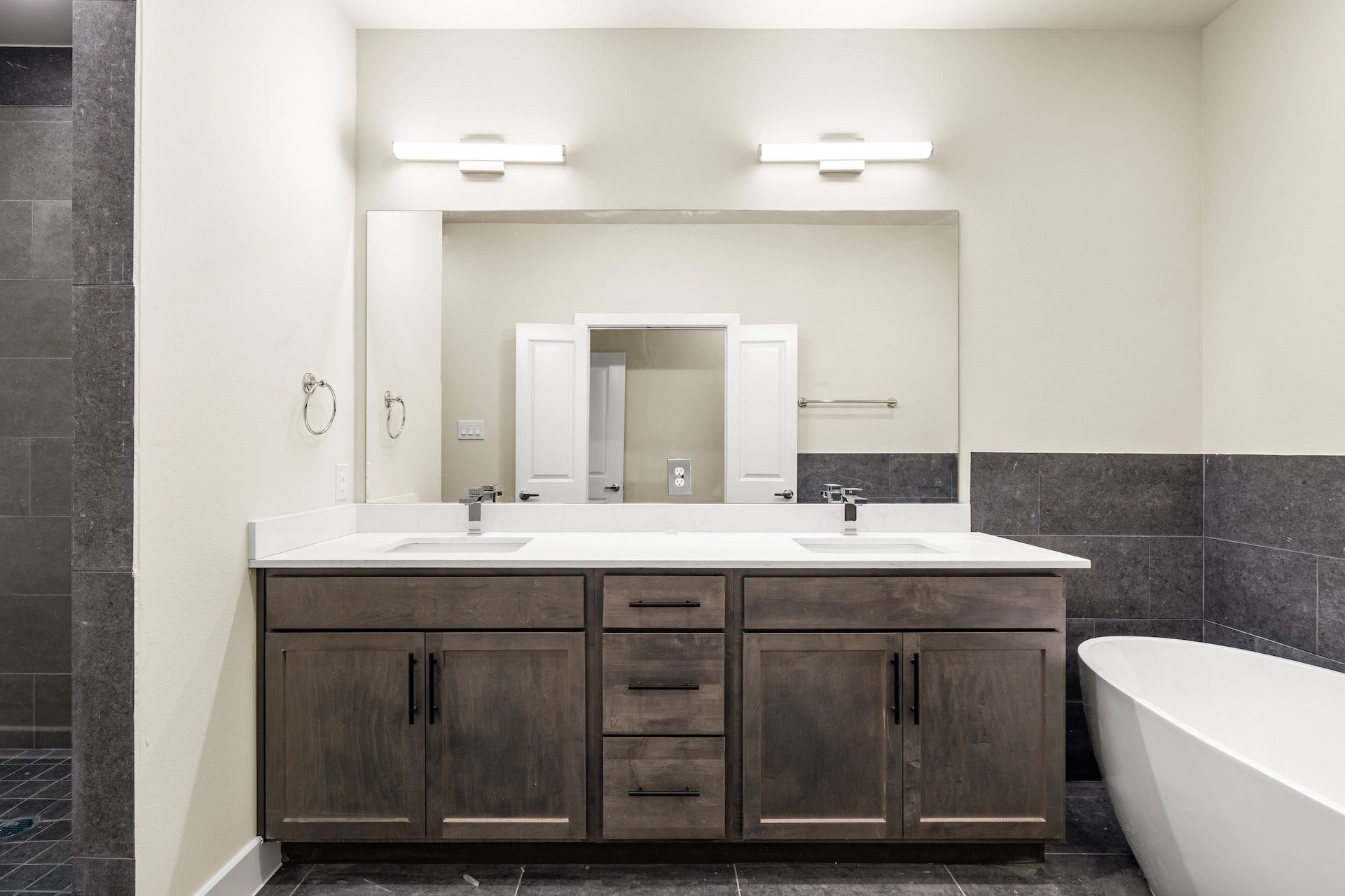 6551-6553 Rena Street, Houston, TX 77092 Primary Bathroom Previous work by the builder in the community, not representation of exact unit listed.