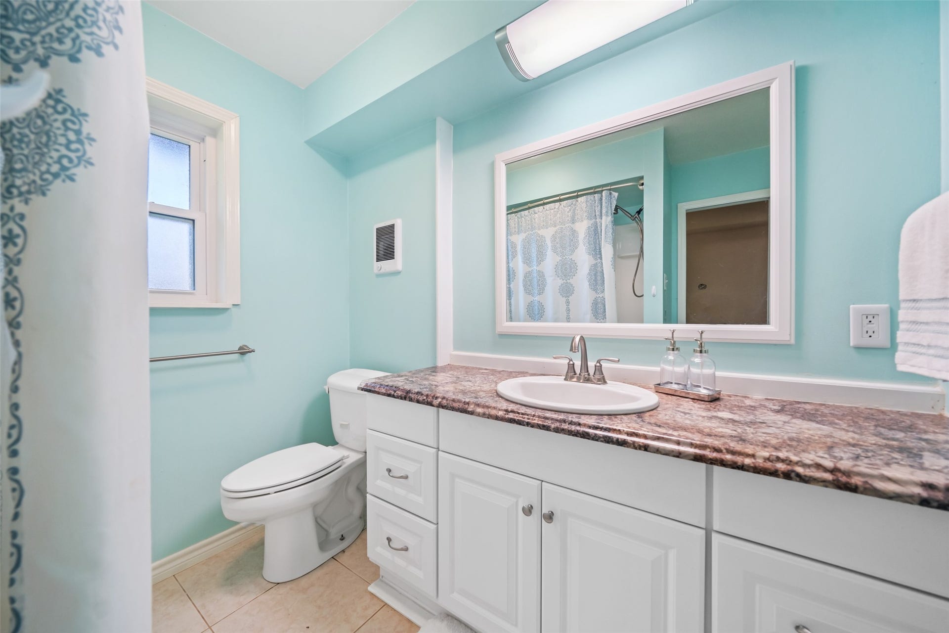 7714 Pecanwood Street, Hitchcock, TX 77563 Primary bathroom number one has lots of counterspace and cabinet space!