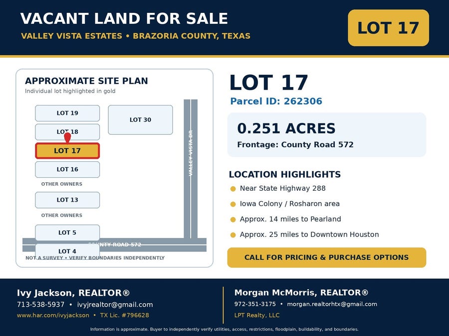 Property photo for Lot 17 County Rd 572, Rosharon, TX