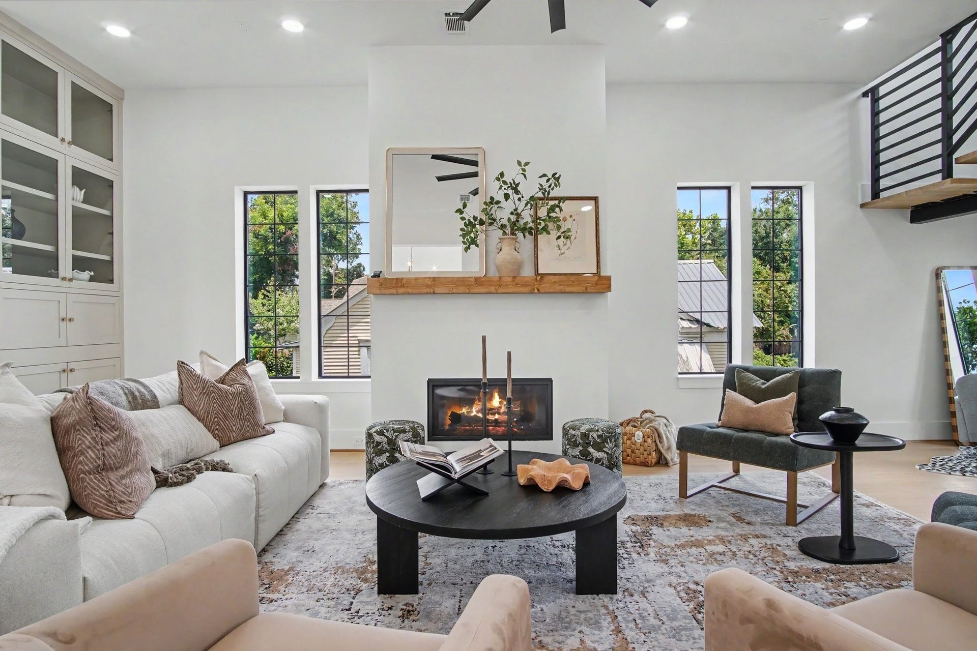 705 Walton Street, Houston, TX 77009 This floating white oak mantle and gas fireplace will be perfect for the holidays!