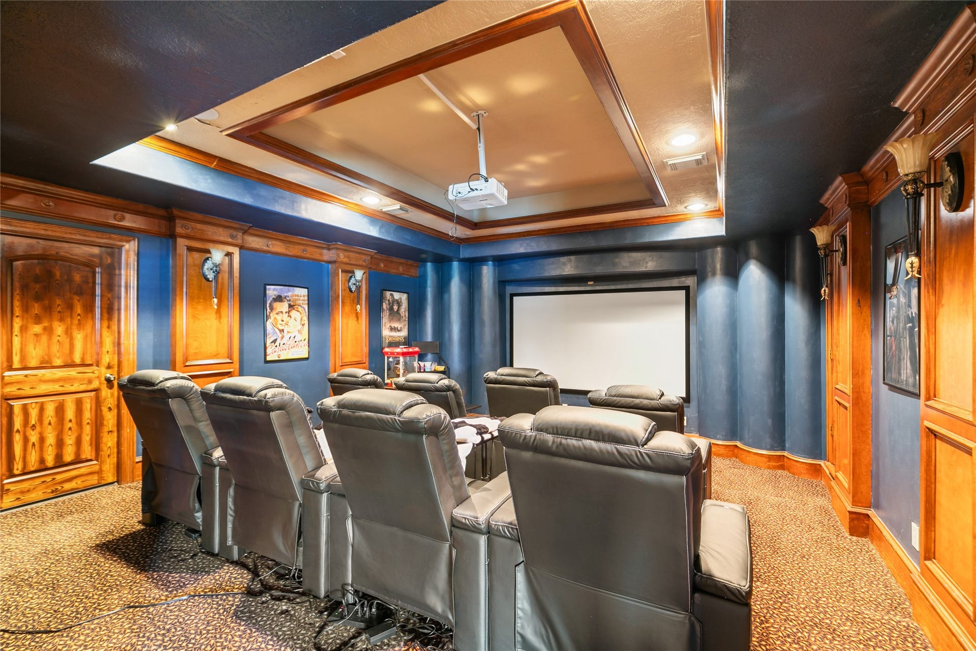 Enjoy a movie in the large media room.