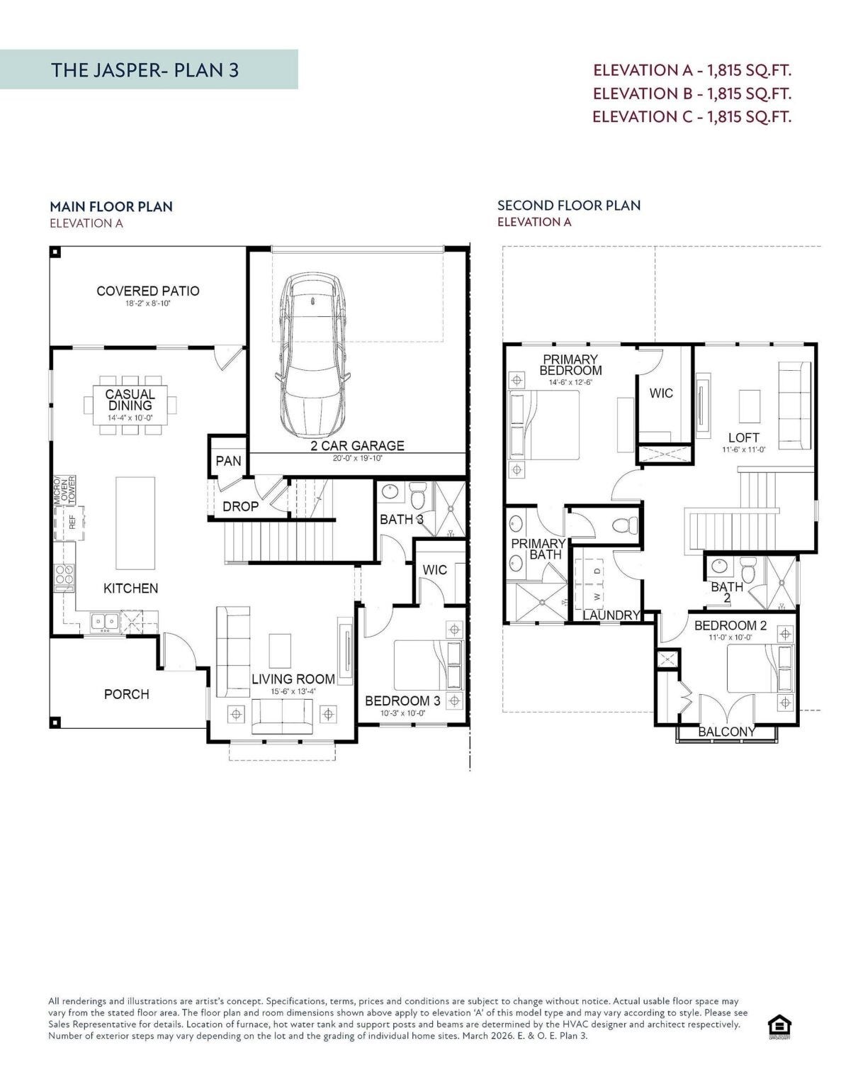 3317 City Heart Avenue, Richmond, TX 77406 This floor plan features 3 bedrooms, 3 full baths and over 1,815 square feet of living space.