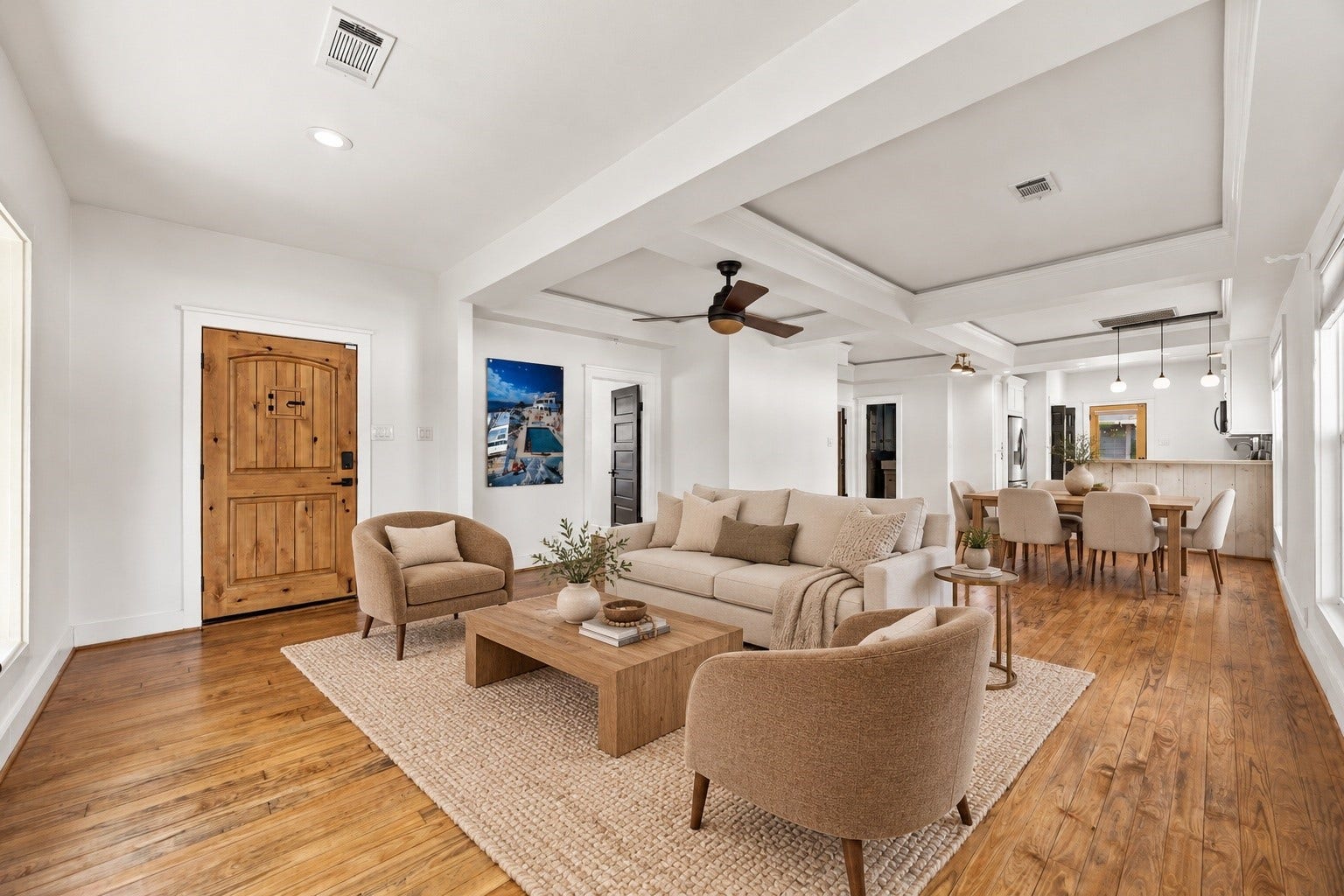 Living and dining room - virtually staged