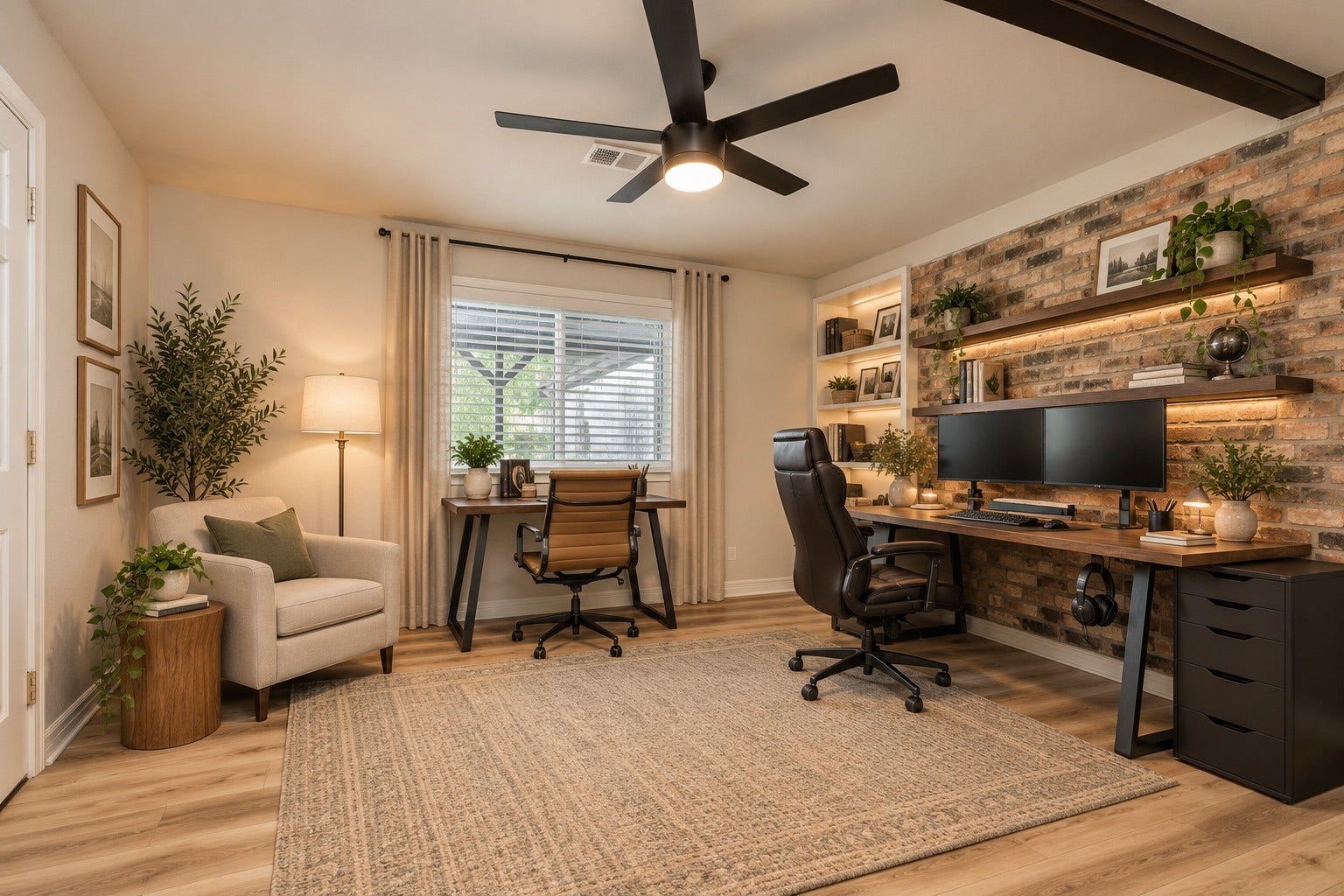 4418 Georgia Street, Santa Fe, TX 77517 Virtually Staged Office/Flex Space between Garage & Living Room