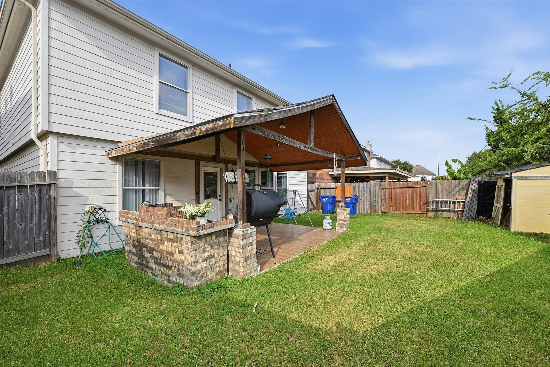 18215 Echo Mar Lane, Houston, TX 77084 Covered back patio awesome for grilling and gathering.