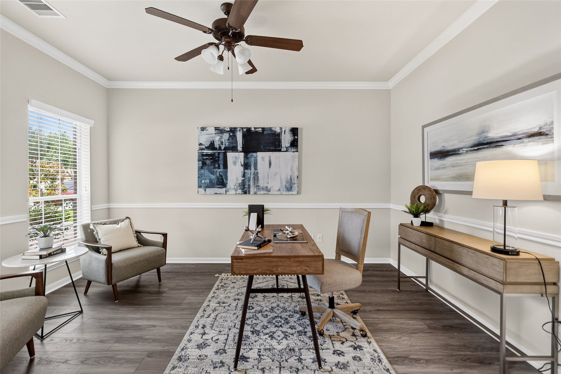 1231 Abigail Lane, Friendswood, TX 77546 Your dedicated home office gives you a quiet, comfortable space to work, study, or manage daily tasks without sacrificing style.