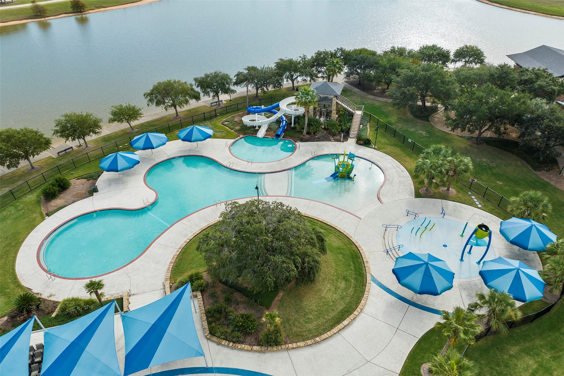 Bridgeland amenities include an amazing pool with splash pad and lazy river.