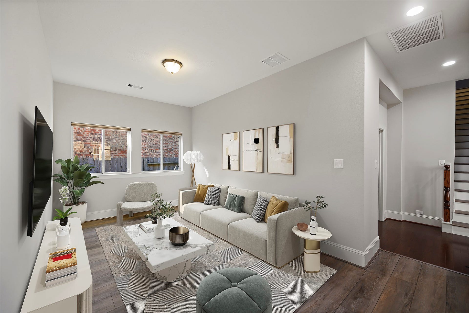 Virtually staged bonus room.