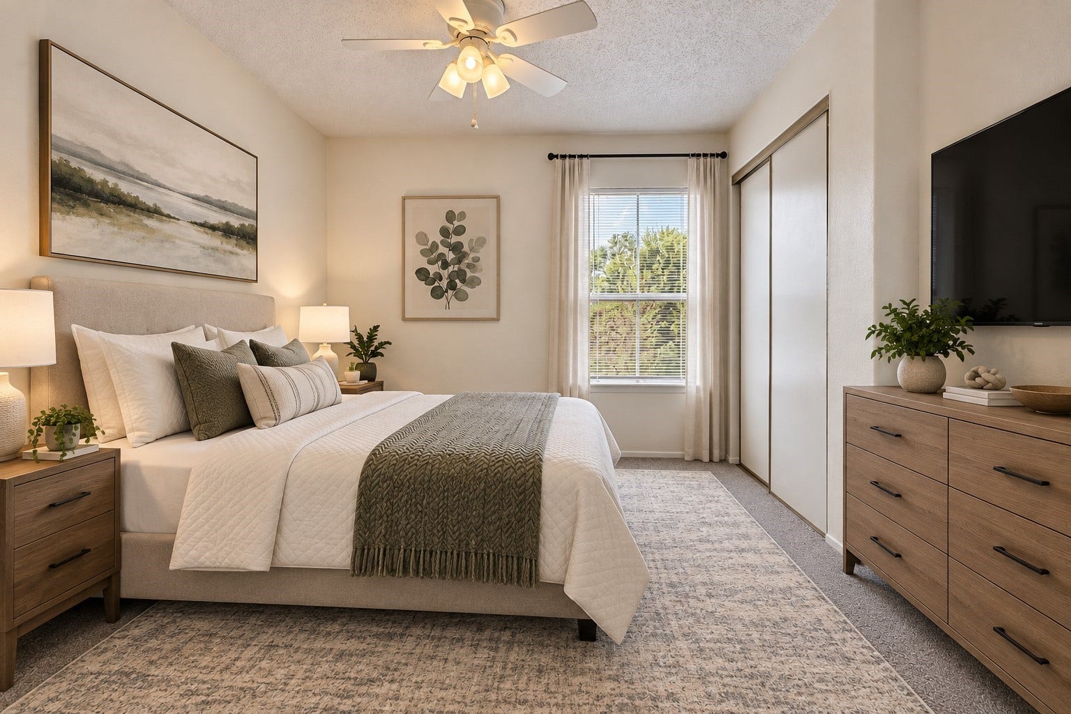 5000 Milwee Street, #47, Houston, TX 77092 this room is virtually staged